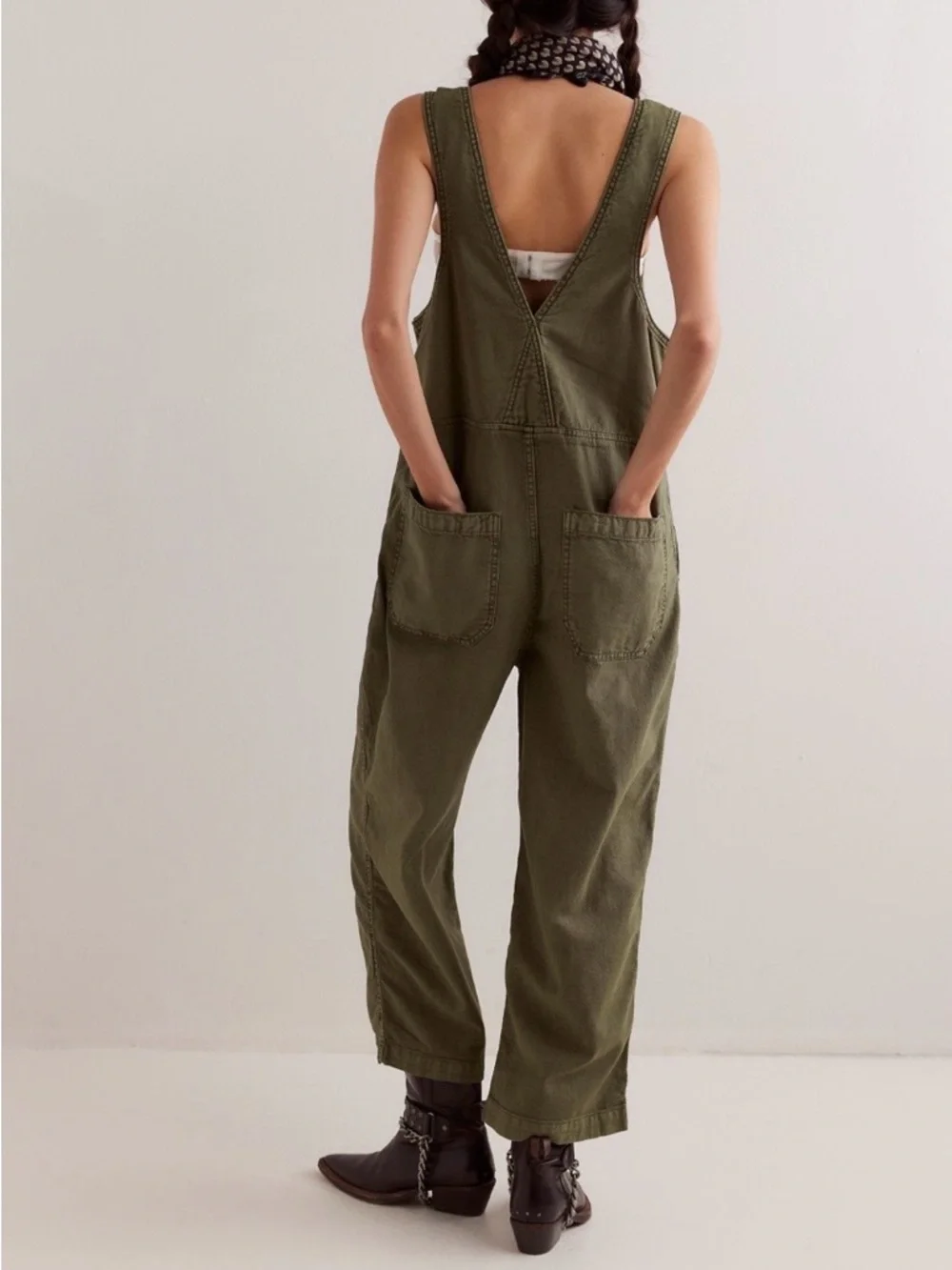 We the Free Jude One Piece Green Denim Overalls for Women NWT S - Picture 3 of 7